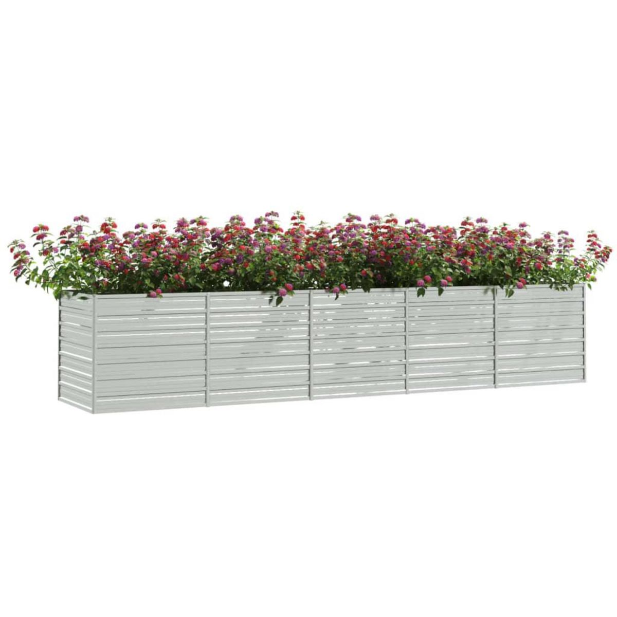 VIDAXL Lit sureleve de jardin 400x80x77 cm Acier galvanise Argente