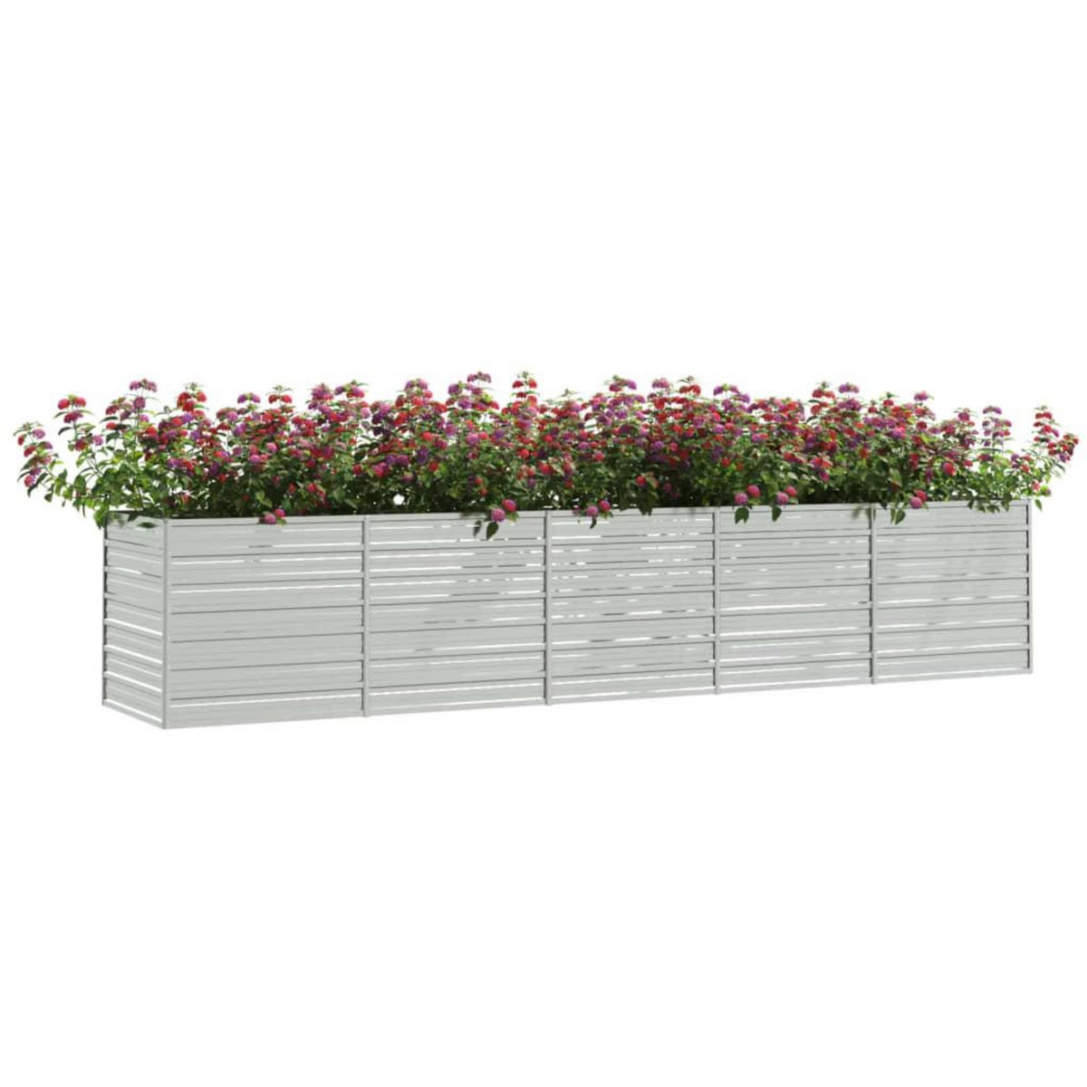 VIDAXL Lit sureleve de jardin 400x80x77 cm Acier galvanise Argente
