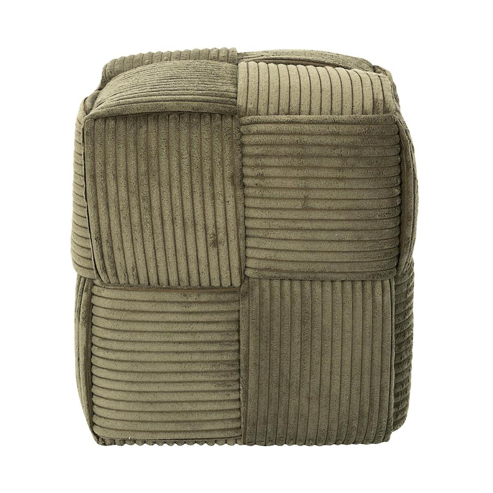 Voir la diapositive 2 : The Home Deco Factory Pouf côtelé tressé  scott  38cm vert