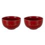 Voir la diapositive 1 : Paris Prix Lot de 2 Bols en Porcelaine  Ilene  14cm Rouge
