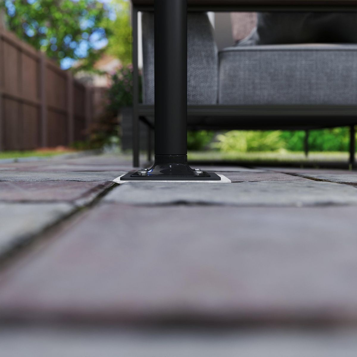 OUTSUNNY Pied pour parasol déporté à insérer dans la base d'ancrage dim. 16,5L x 16,5l x 40H cm métal galvanisé anthracite