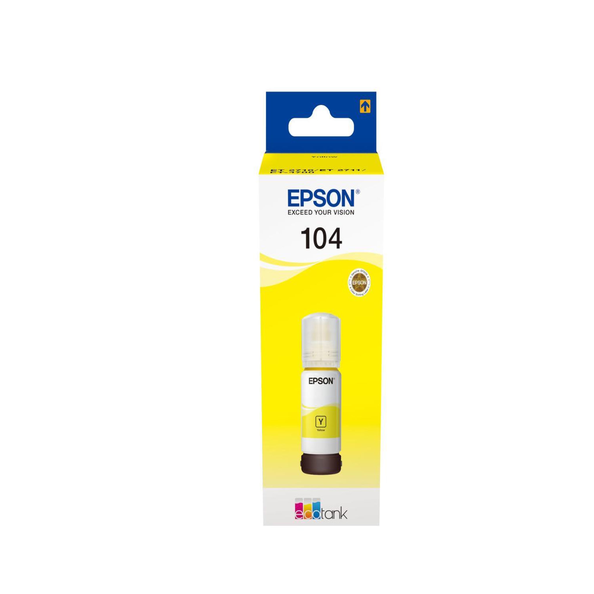 Voir la diapositive 2 : Epson Cartouche d'encre bouteille d'encre ecotank 104 jaune (yellow) - c13t00p440
