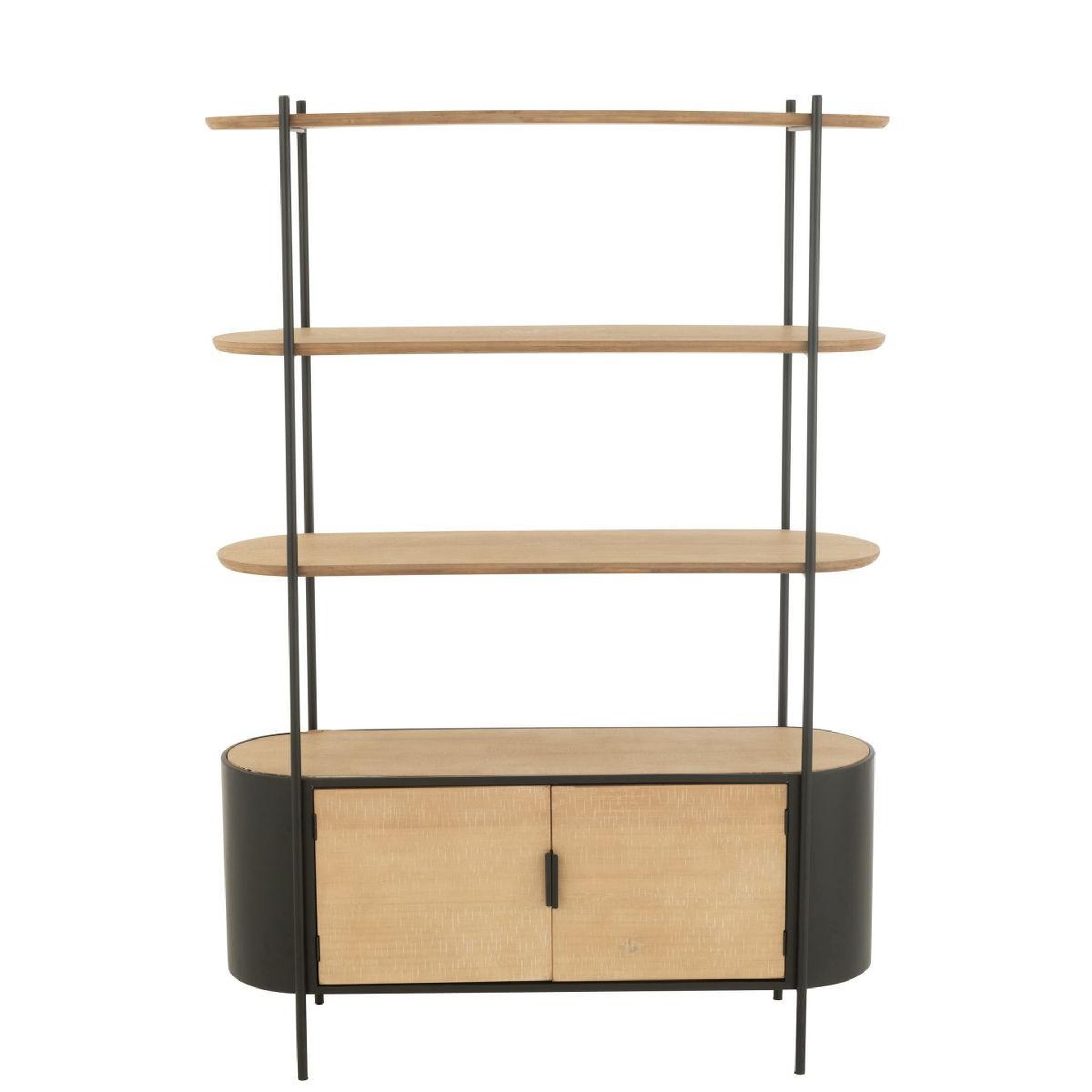 Voir la diapositive 2 : J-LINE Étagère 4 Niveaux  Bya  173cm Naturel