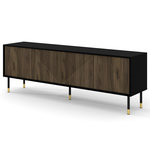 BEST MOBILIER Kirua - meuble tv - 4 portes - 180 cm. Coloris disponibles : Bicolore