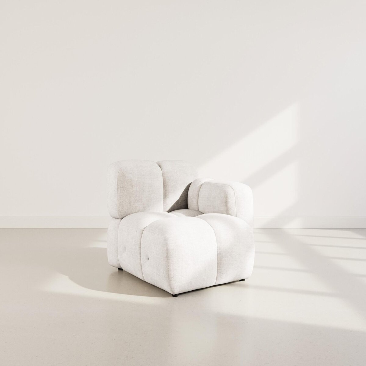 LISA DESIGN Grace - module d'assise droit en velours texturé