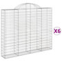 Voir la diapositive 2 : VIDAXL Paniers a gabions arques 6 pcs 200x30x160/180 cm Fer galvanise