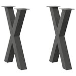 VIDAXL Pieds de table a manger forme de X 2 pcs 50x(72-73) cm acier