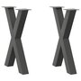 Voir la diapositive 1 : VIDAXL Pieds de table a manger forme de X 2 pcs 50x(72-73) cm acier