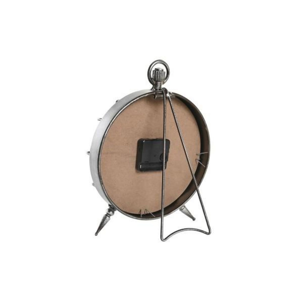 AAAAA Horloge de table DKD Home Decor Mappemonde 22 x 17 x 29 cm Verre Argenté Noir Doré Blanc Fer (2 Unités)