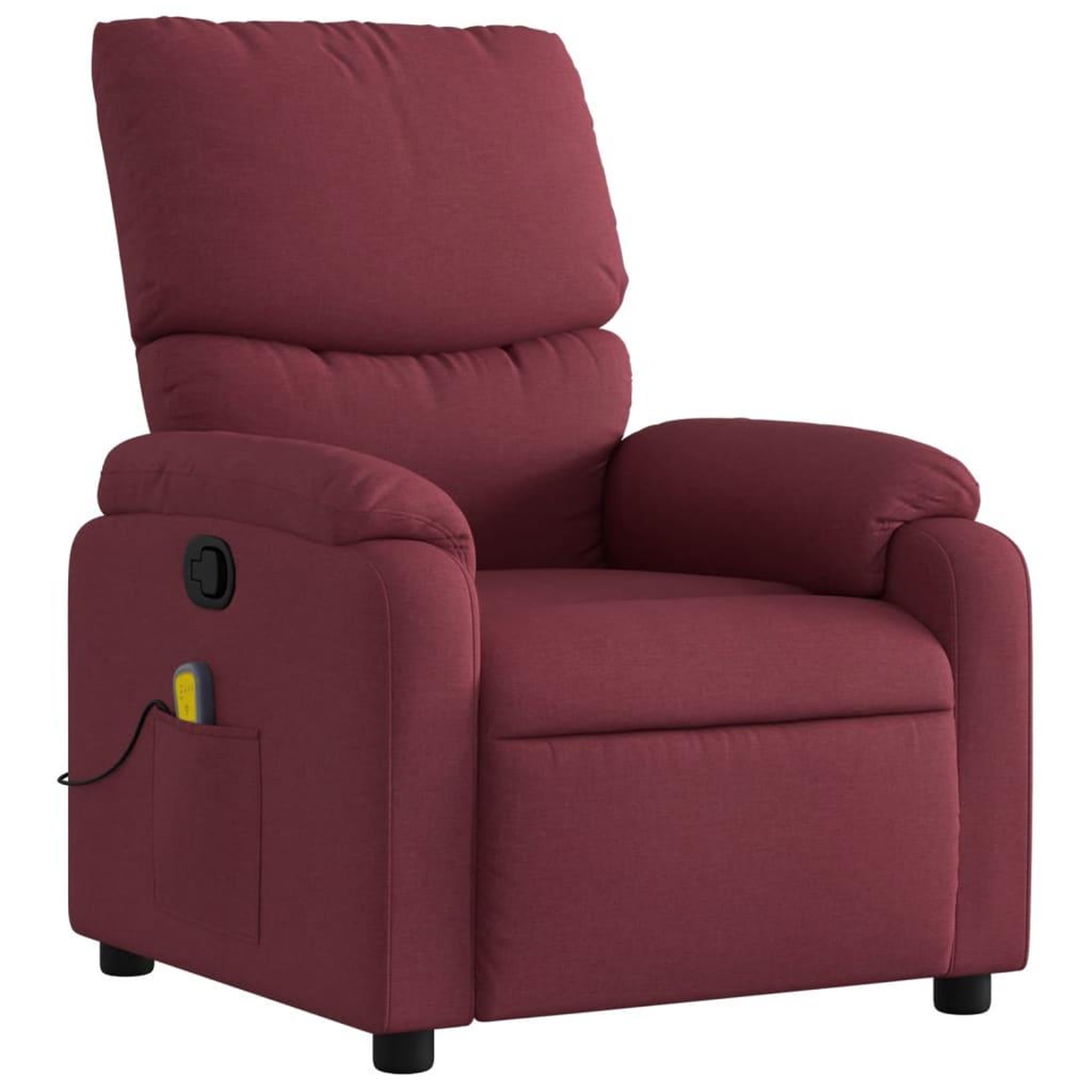 Voir la diapositive 3 : VIDAXL Fauteuil de massage inclinable Rouge bordeaux Tissu