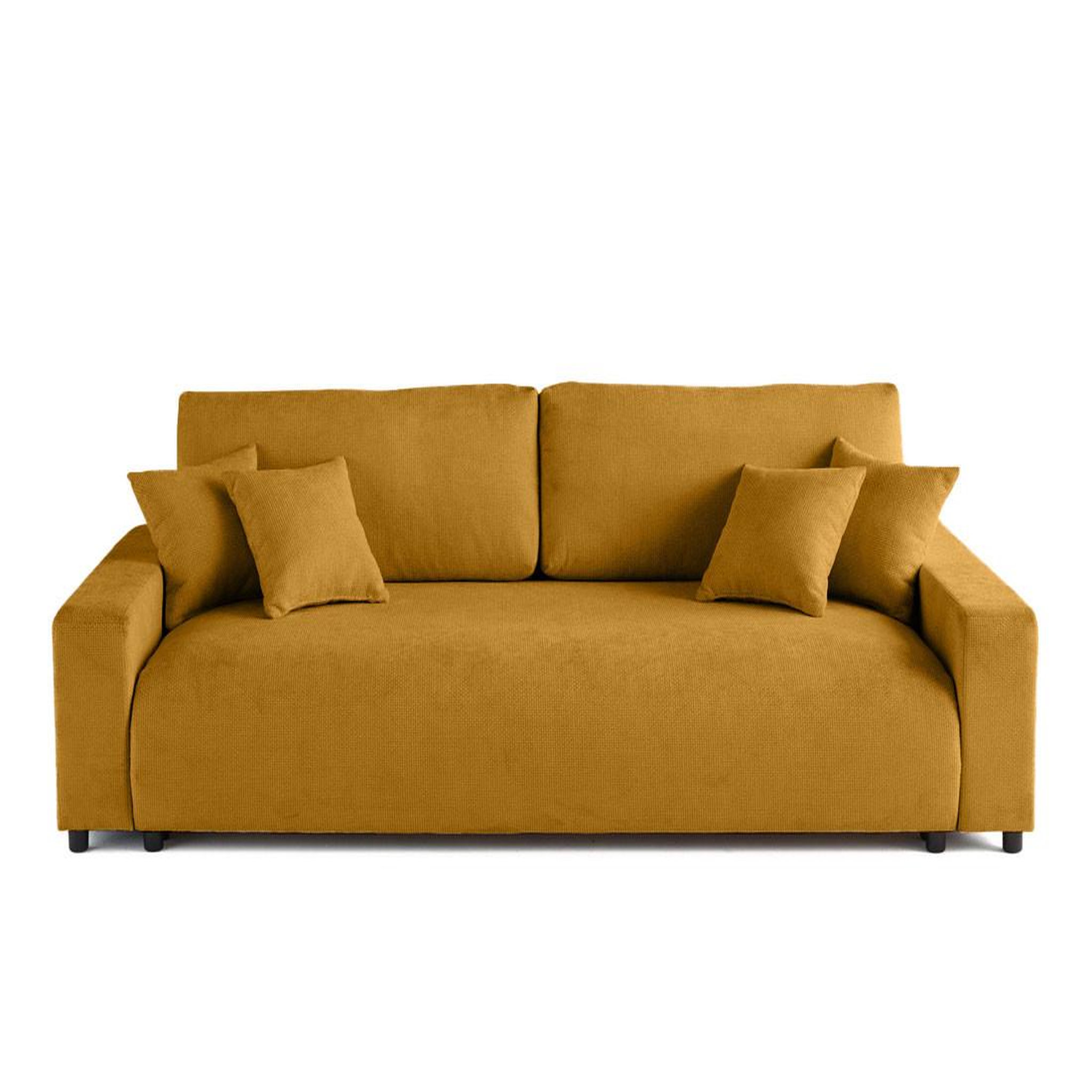 Voir la diapositive 6 : BEST MOBILIER Pivoine - canapé droit 3 places - convertible avec coffre - en velours texturé