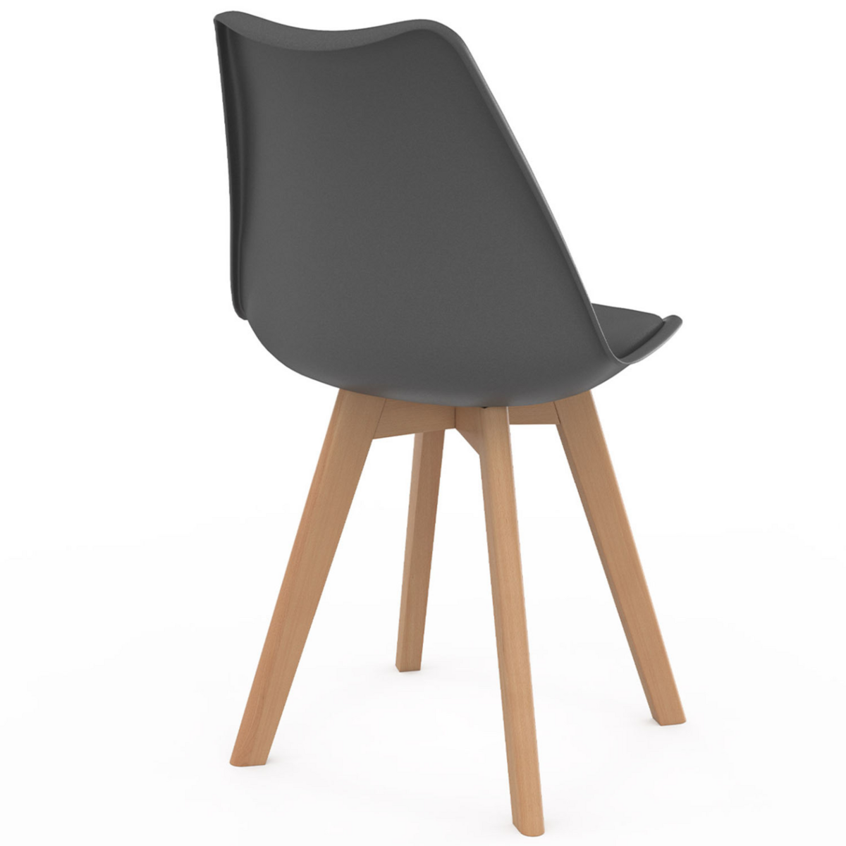 ID MARKET Lot de 6 chaises scandinaves SARA gris foncé, gris clair, blanc, noir et patchworks noirs, gris et blancs