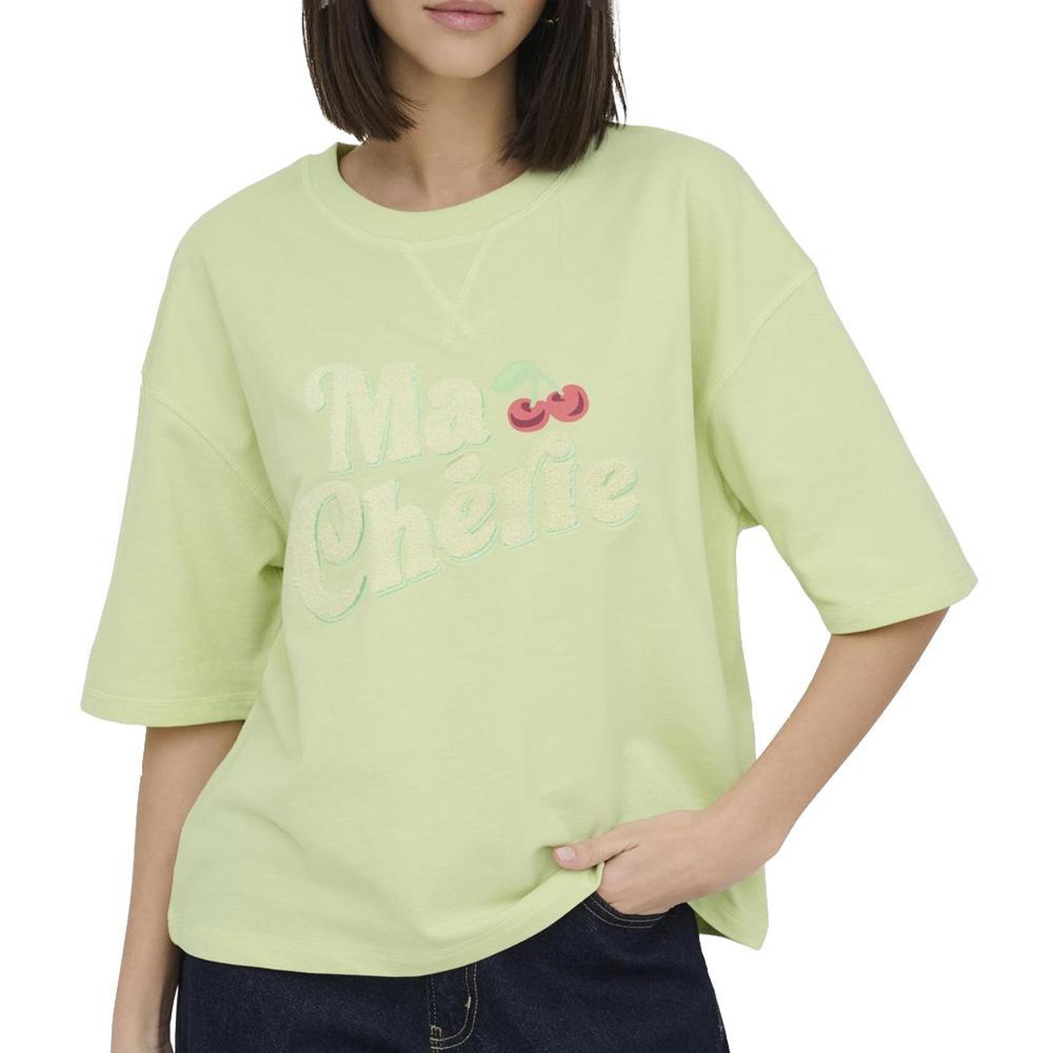 Voir la diapositive 1 : JACQUELINE DE YONG T-Shirt Vert Femme JDY Kaja