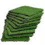 OUTSUNNY Gazon synthétique artificiel set de 10 dalles carreaux 30 x 30 cm épaisseur confort 3,5 cm à emboîter vert