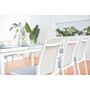 Voir la diapositive 3 : CONCEPT USINE Table de jardin 8 chaises et 2 fauteuils en alu gris-blanc ELADA