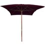 VIDAXL Parasol d'exterieur avec mat en bois Rouge bordeaux 200x300 cm
