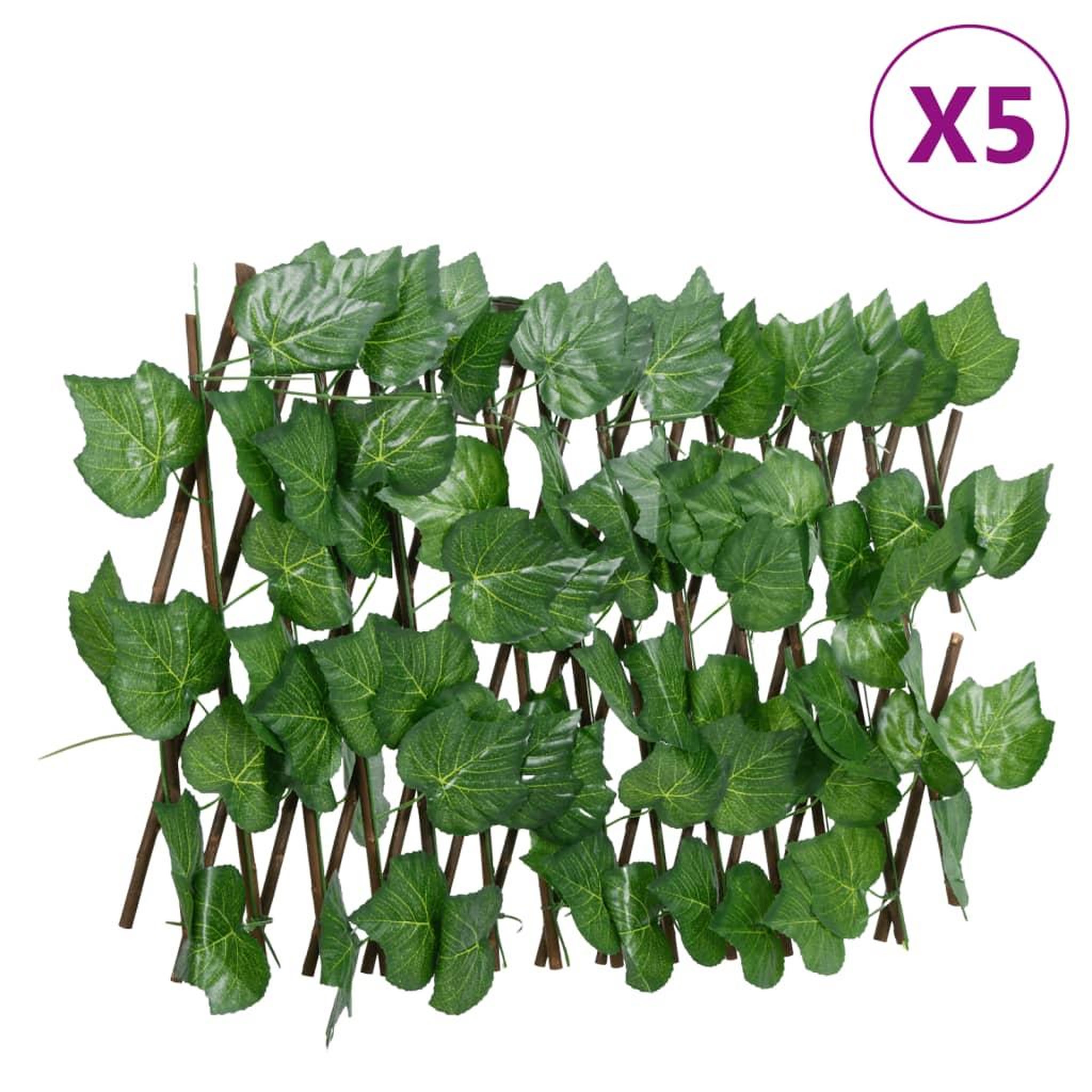 Voir la diapositive 1 : VIDAXL Treillis de feuille de vigne artificiel extensible5pcs 180x20cm