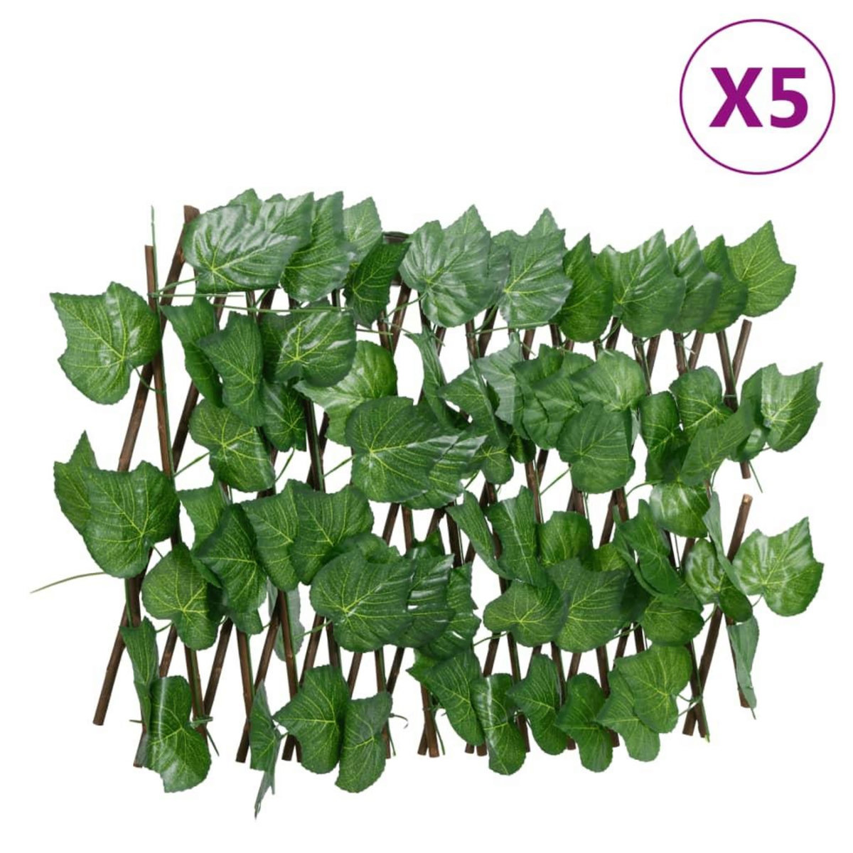 VIDAXL Treillis de feuille de vigne artificiel extensible5pcs 180x20cm