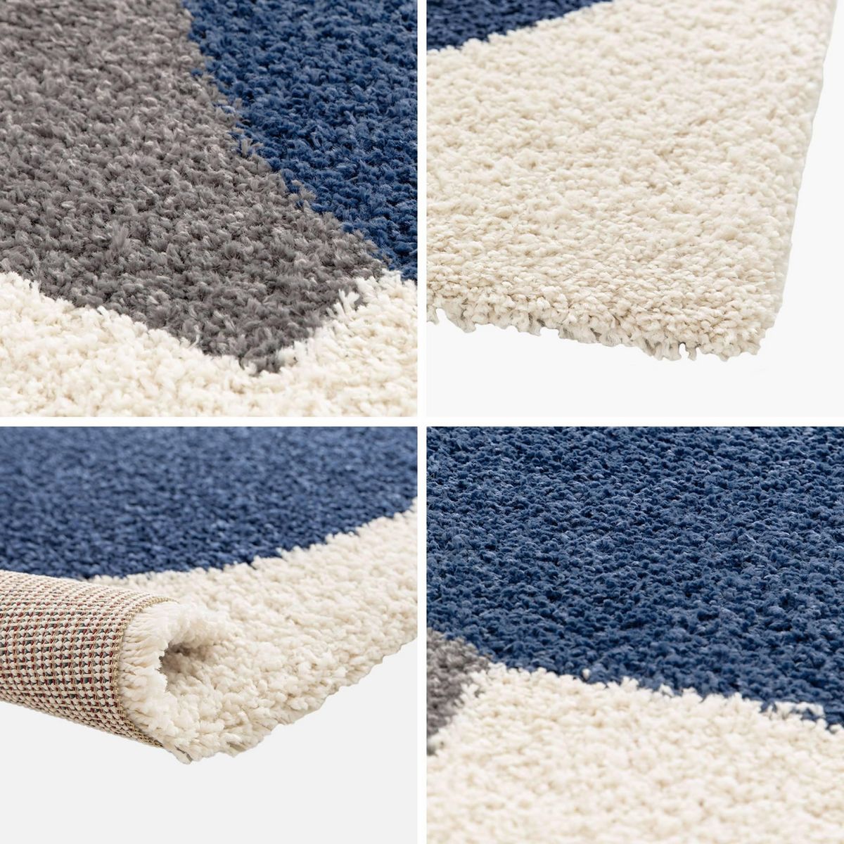 SWEEEK Tapis intérieur shaggy, motifs géométriques, multicolore