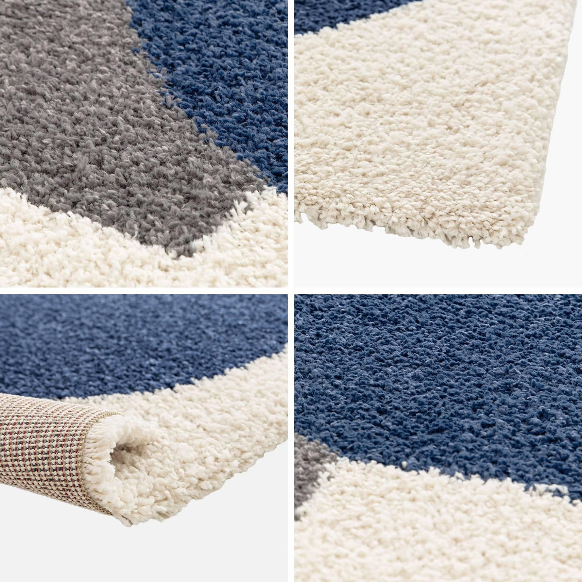 SWEEEK Tapis intérieur shaggy, motifs géométriques, multicolore