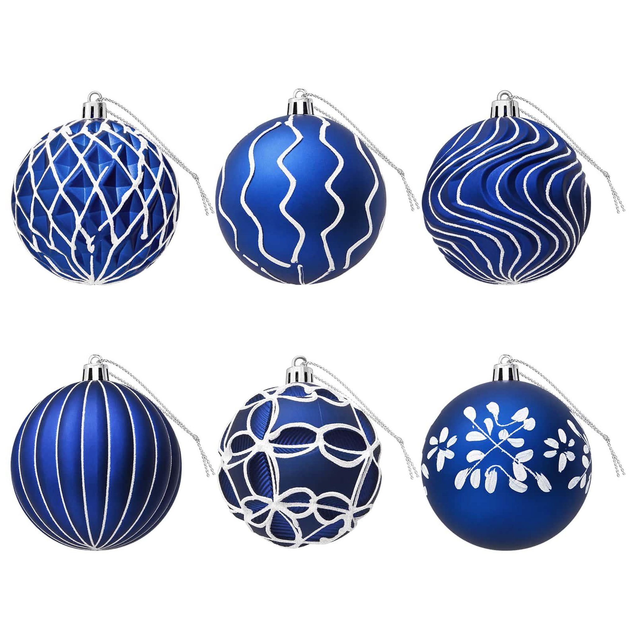 Voir la diapositive 5 : VIDAXL Ensemble de boules de Noël XL 18 pc Bleu et Blanc Diam. 8 cm