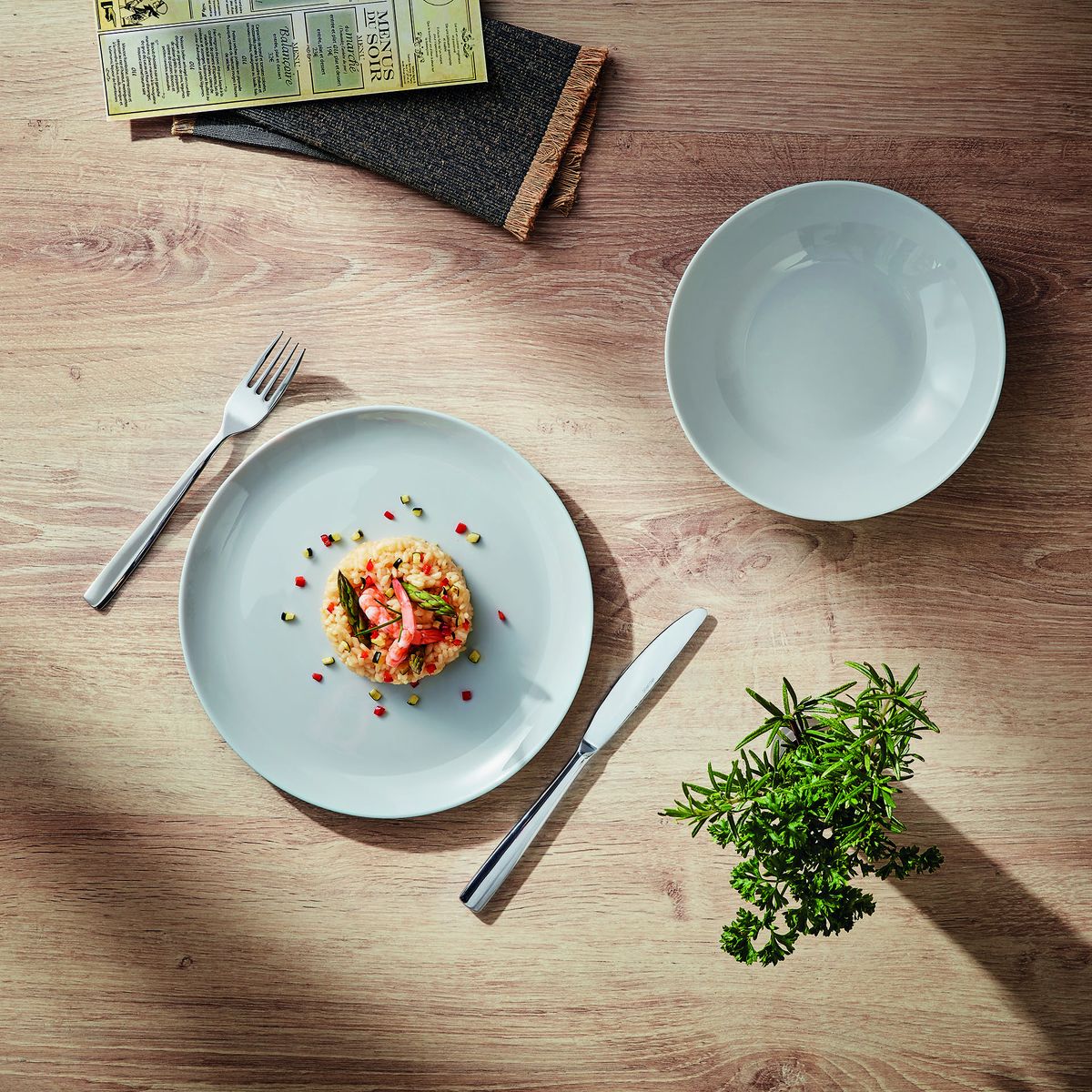 LUMINARC Service d'assiettes opale 18 pièces DIWALI Gris