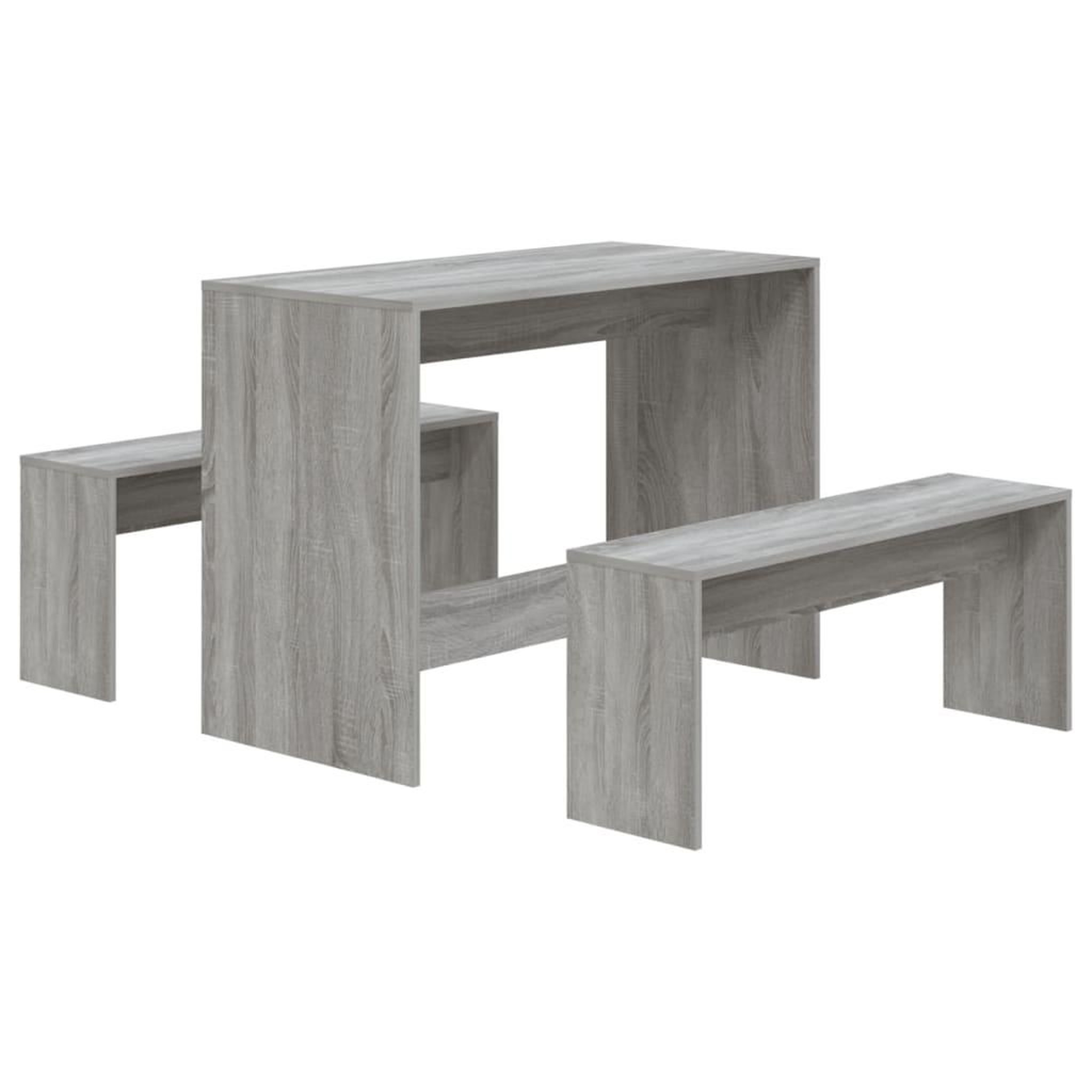 Voir la diapositive 2 : VIDAXL Ensemble a manger 3 pcs Sonoma gris Bois d'ingenierie