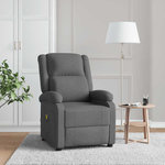VIDAXL Fauteuil de massage Gris fonce Tissu