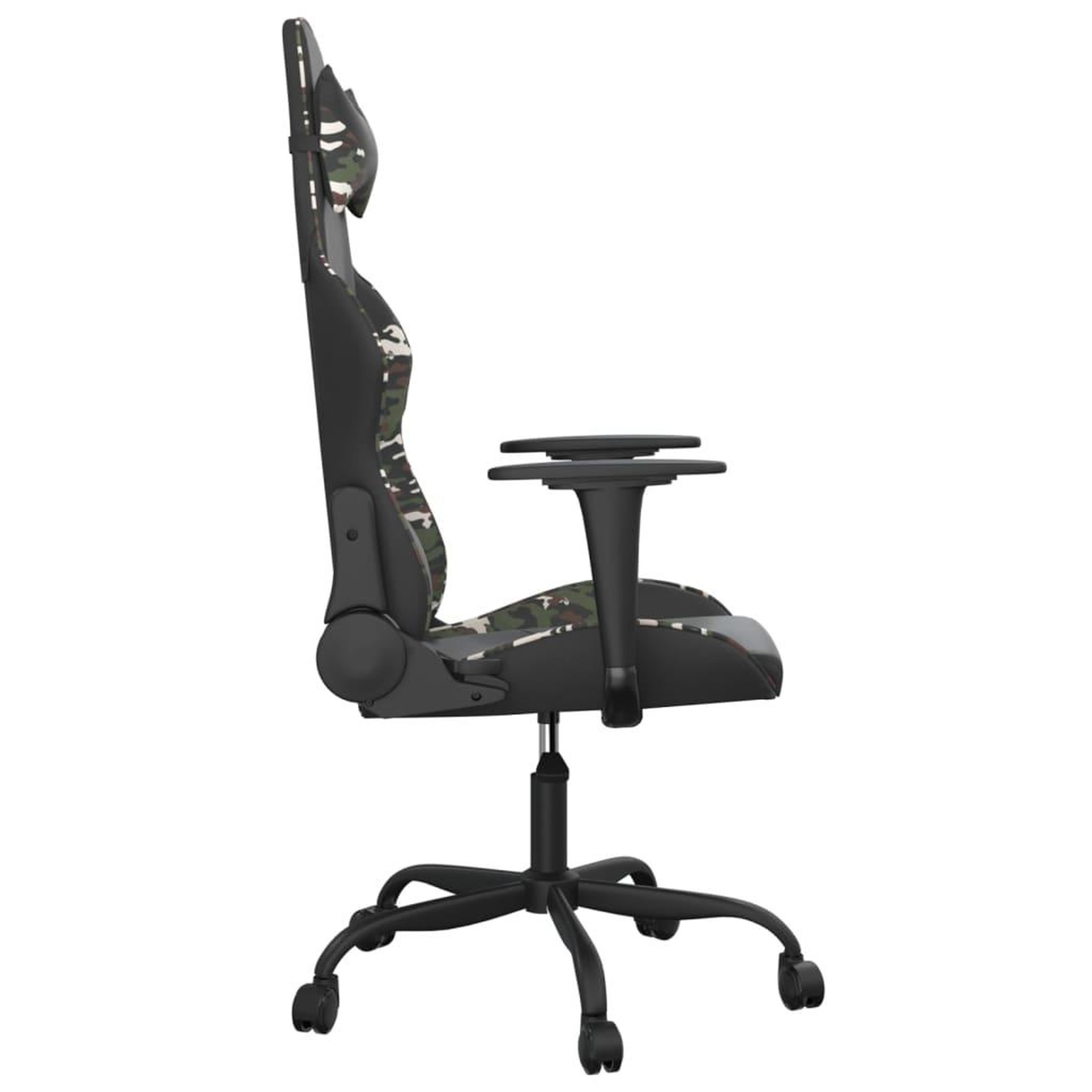 Voir la diapositive 4 : VIDAXL Chaise de jeu de massage Noir et camouflage Similicuir