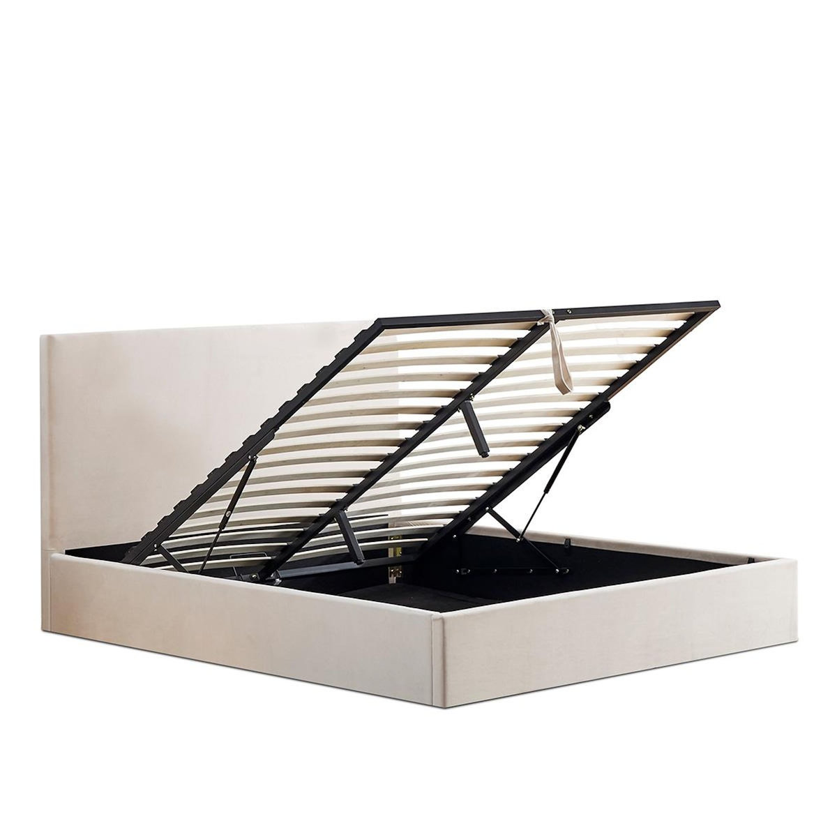 OLYMPE LITERIE OLYMPE LITERIE | Lit coffre velours beige NEMESIS 2 places