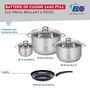 Voir la diapositive 2 : ELO Ensemble de 1 Poêle de cuisson 20 cm et 3 faitouts 12, 20 et 24 cm Elo Prima Brillant