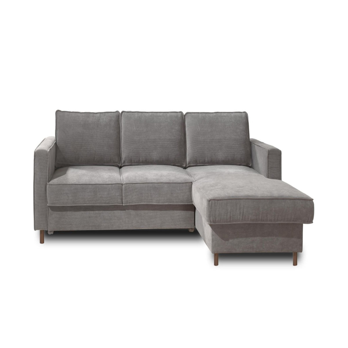 LISA DESIGN Jake - canapé d'angle droit - convertible avec coffre - 4 places - en velours côtelé