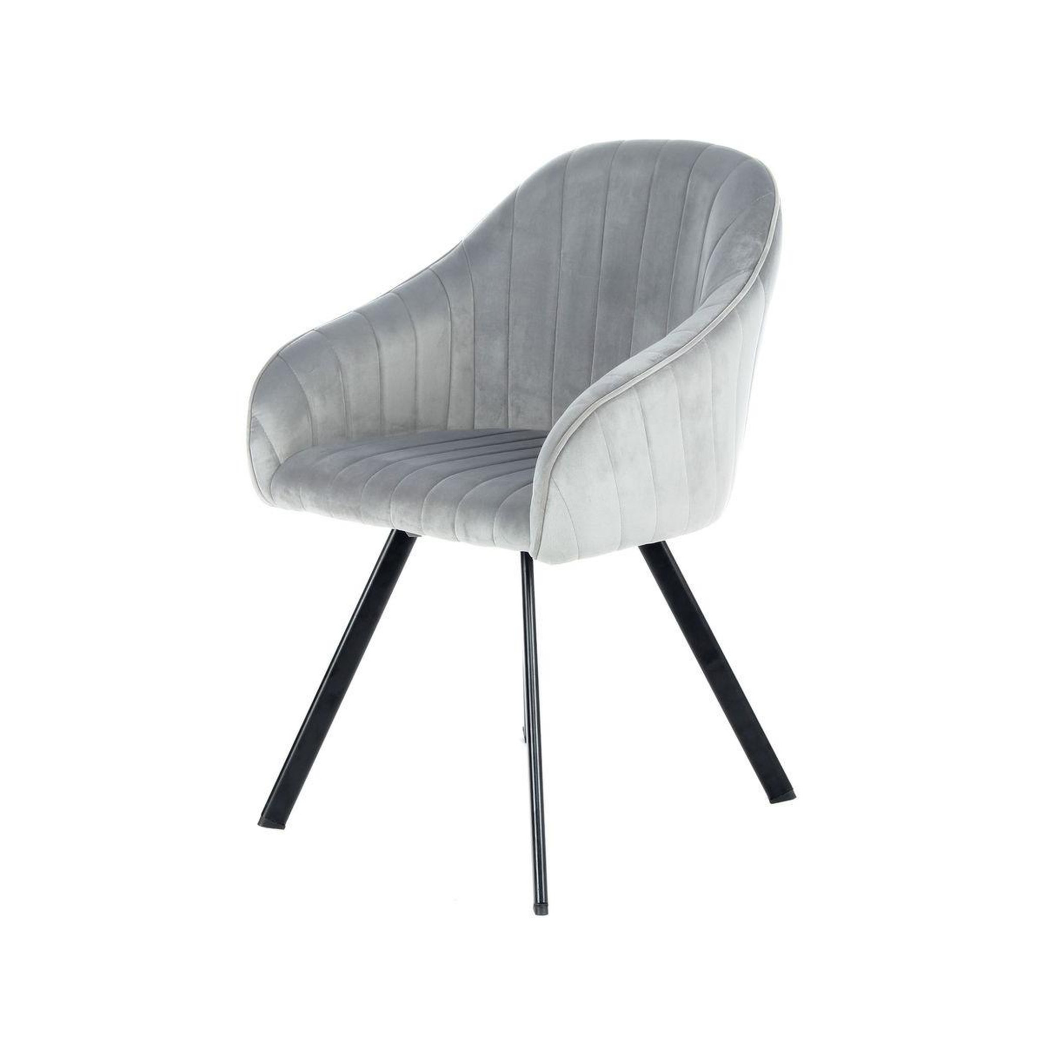 Voir la diapositive 2 : Paris Prix Lot de 2 chaises en velours  jodie  86cm argent