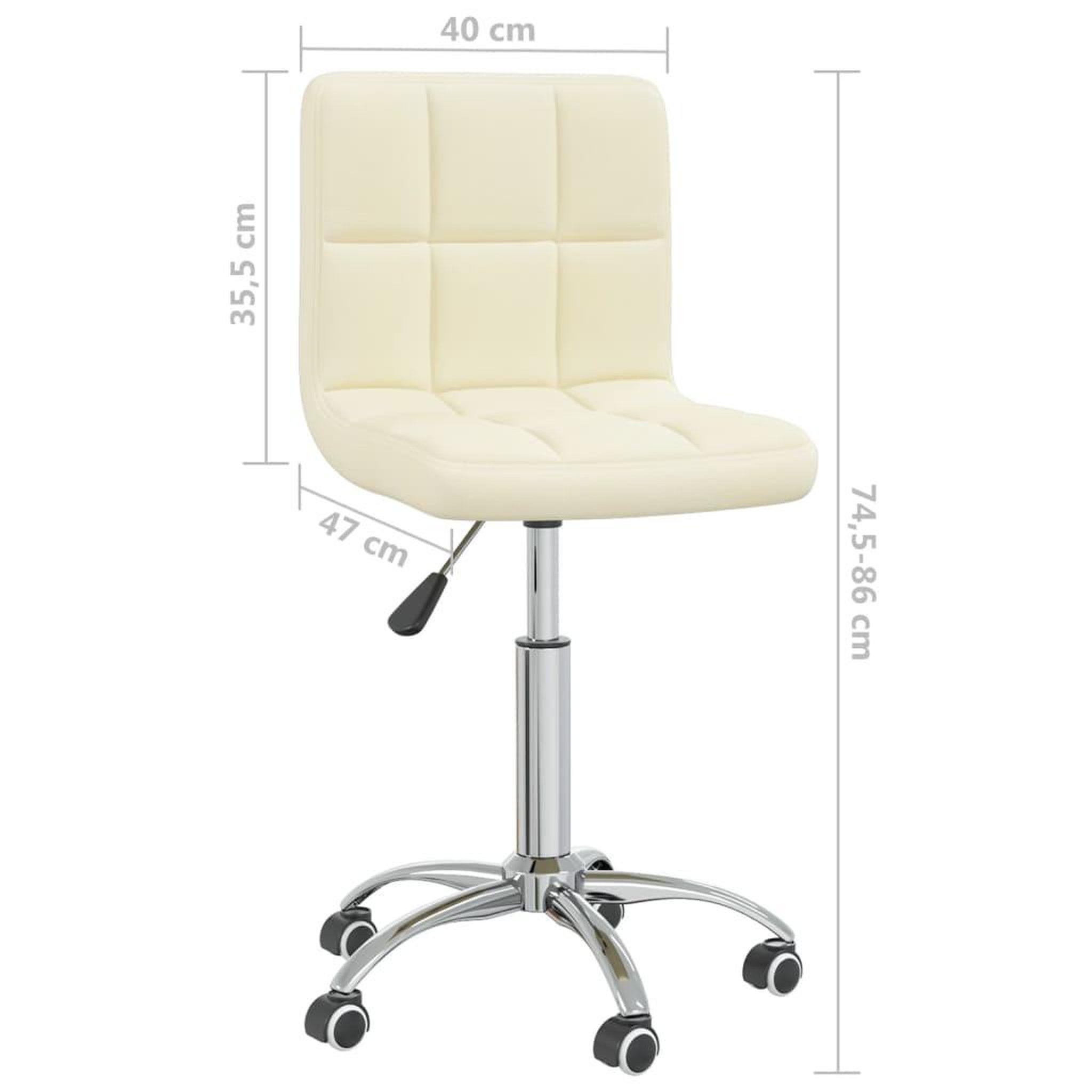 Voir la diapositive 6 : VIDAXL Chaise pivotante de salle a manger Creme Tissu