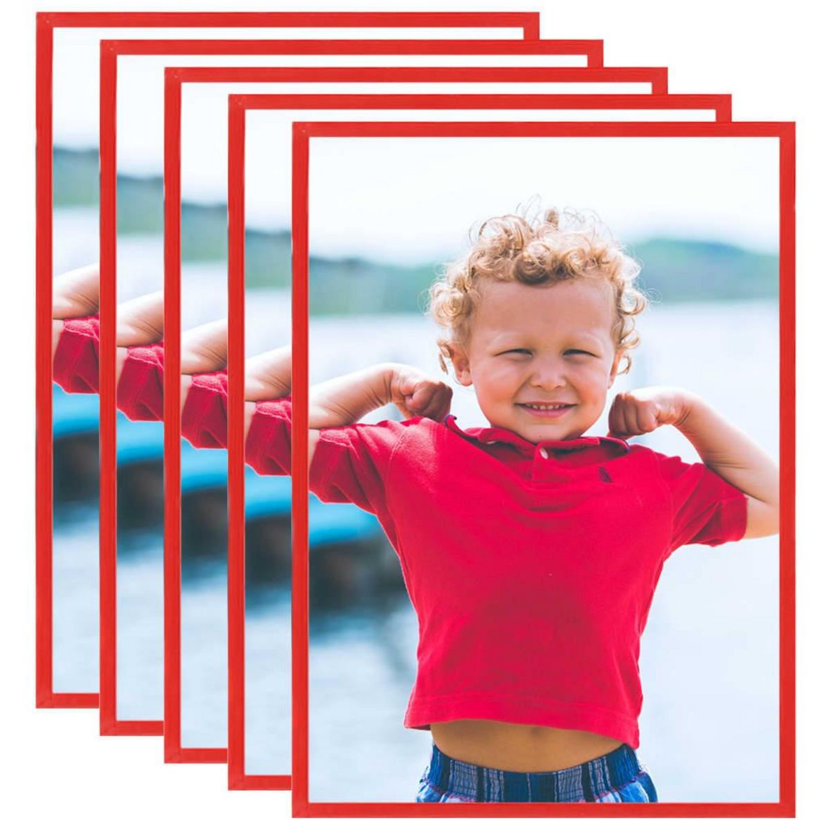VIDAXL Collage de cadres photo 5 pcs au mur table Rouge 70x90 cm MDF