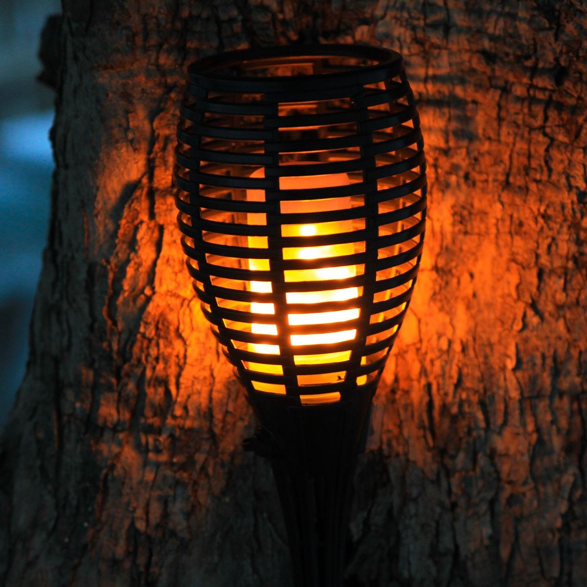 Lumisky 2 mini torches effet flamme MAITY SUN Noir Plastique H70CM