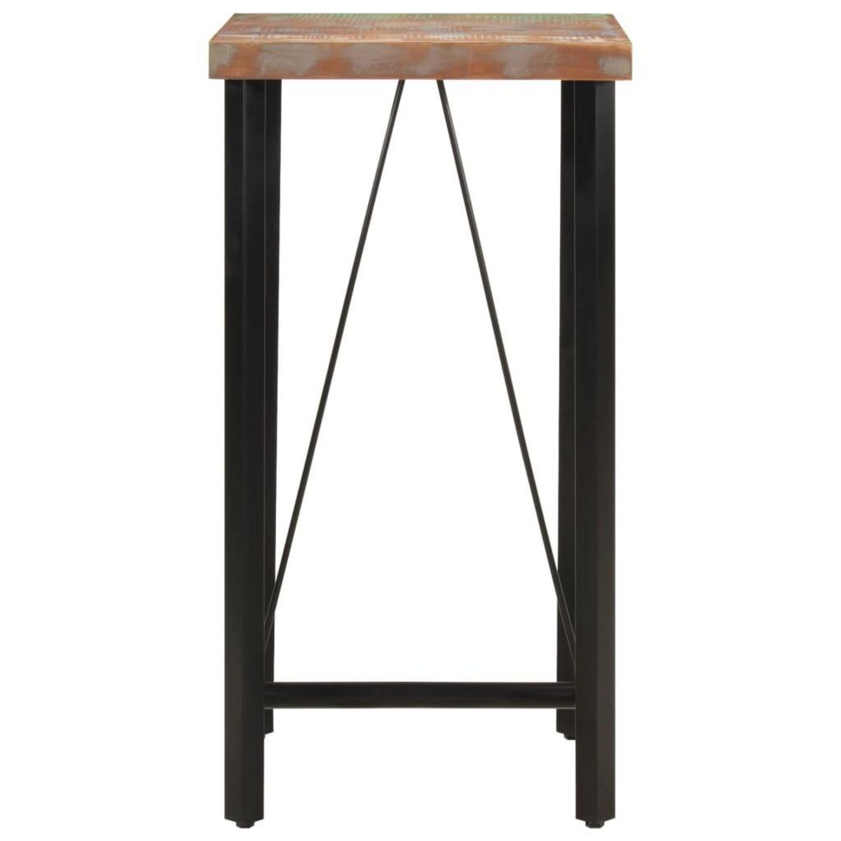 VIDAXL Table de bar 55x55x107 cm bois massif de recuperation et fer