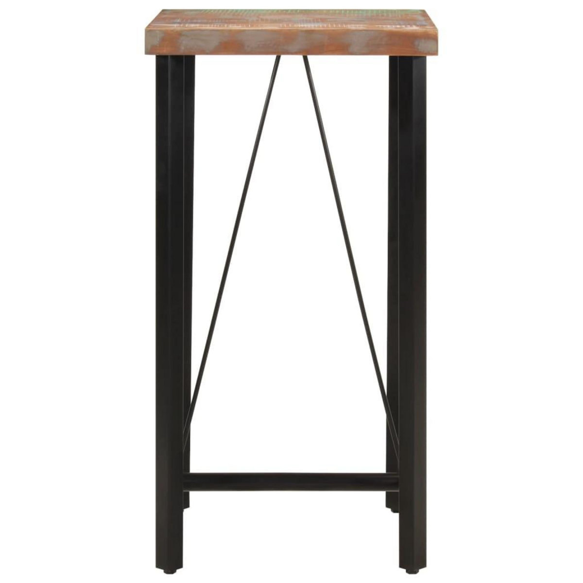 VIDAXL Table de bar 55x55x107 cm bois massif de recuperation et fer