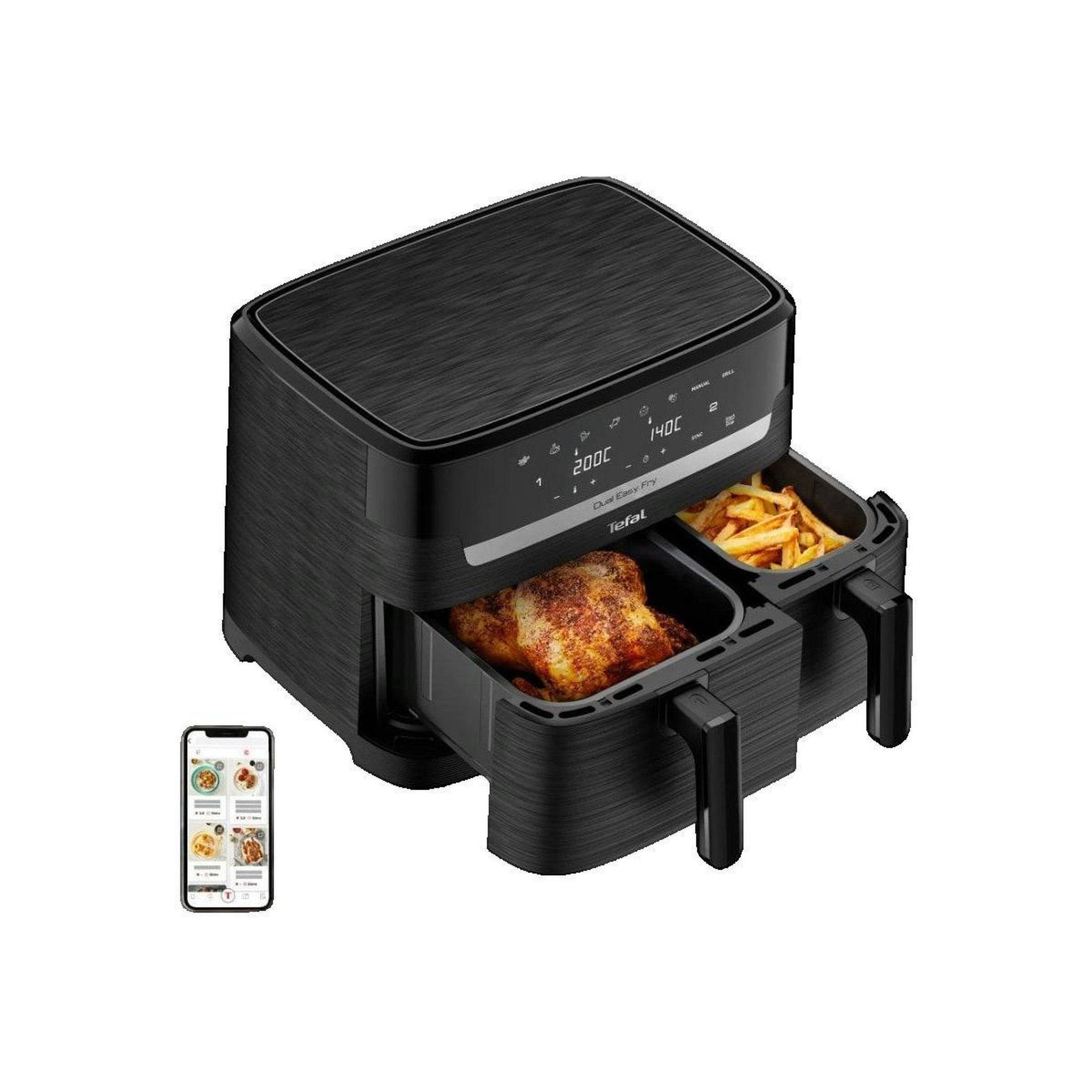 Voir la diapositive 2 : TEFAL Friteuse Tefal EY 901 N Dual Easy Fry Essential 8,3 litres