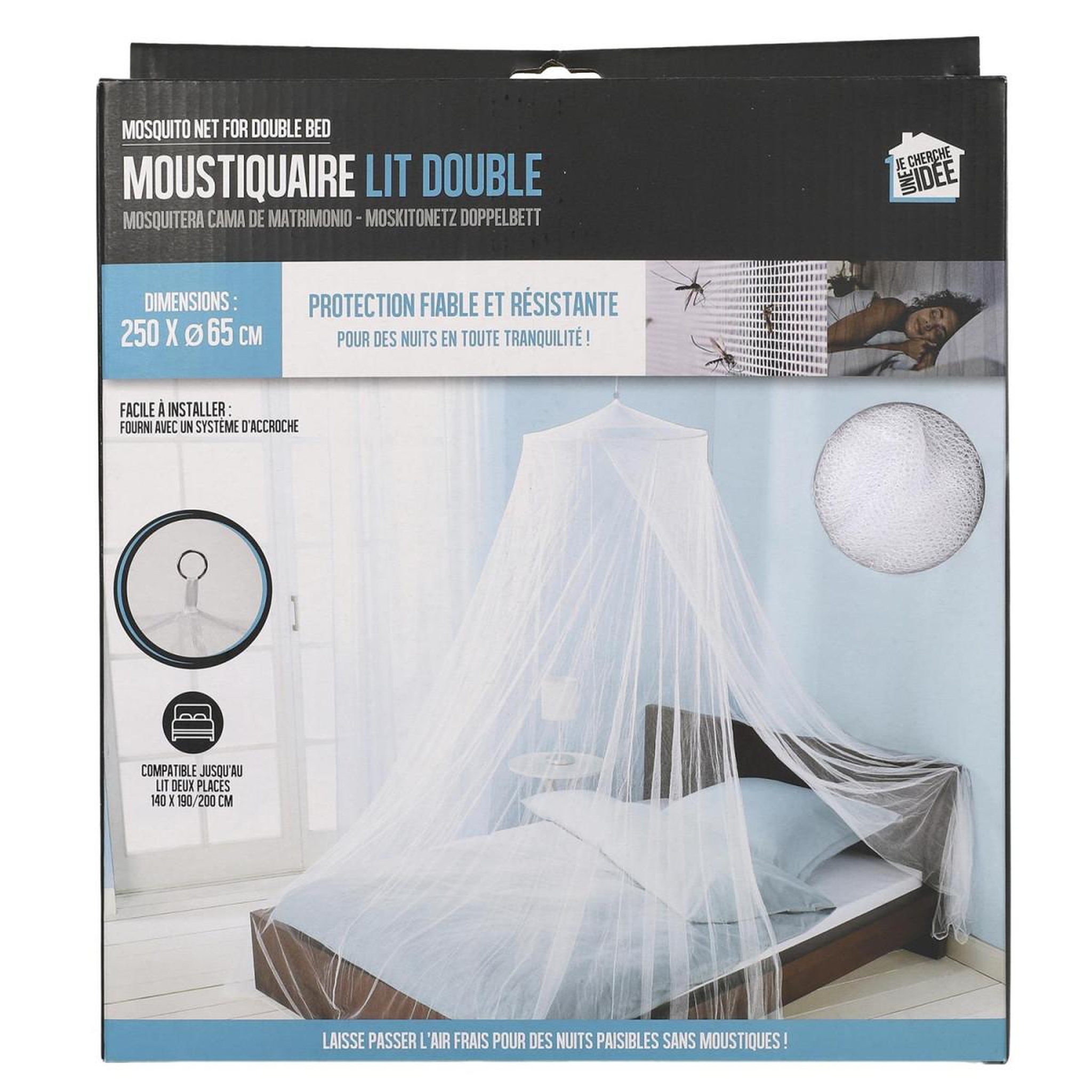 Voir la diapositive 3 : Je cherche une idee Ciel de lit double  moustiquaire  65x250cm blanc