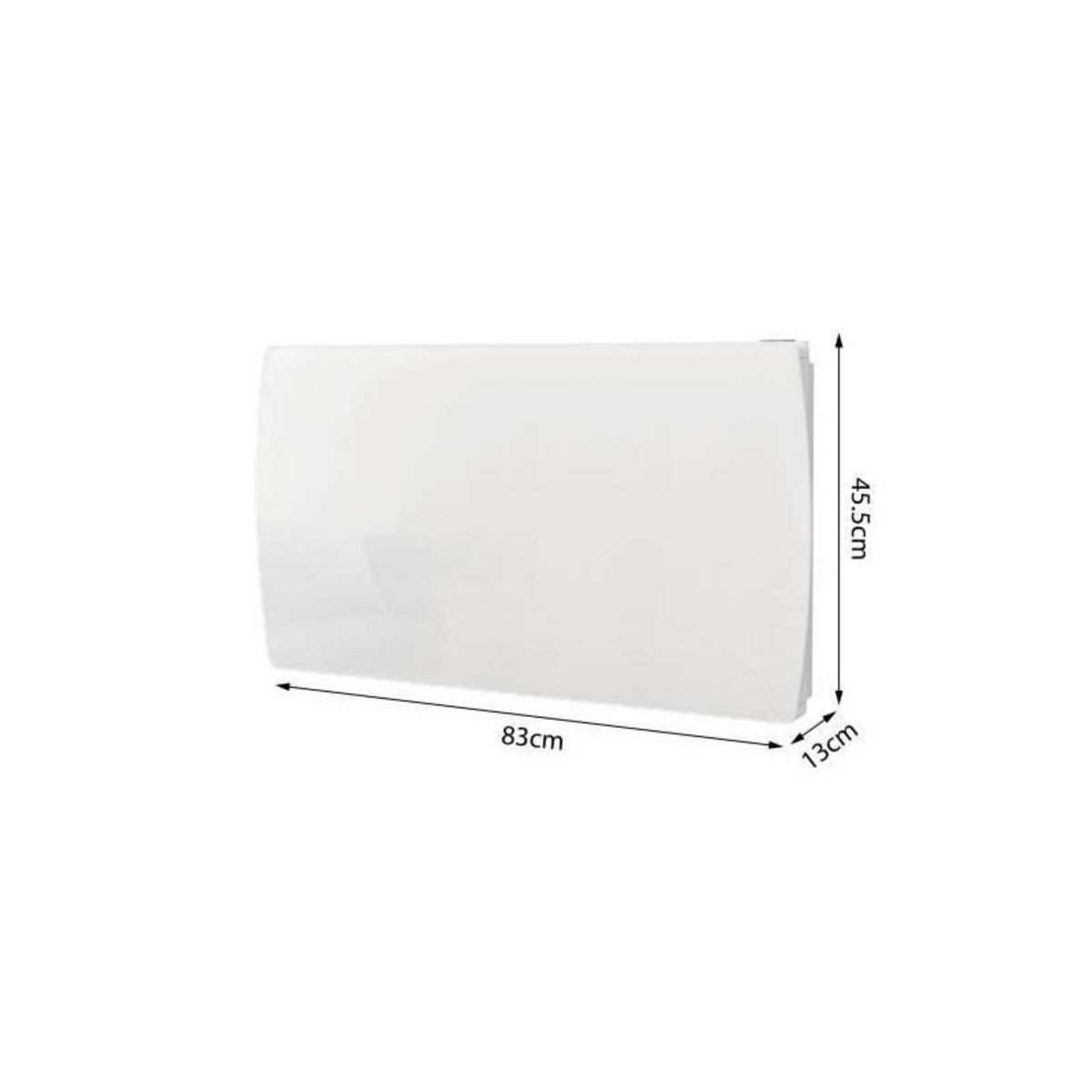 OCEANIC Radiateur électrique fixe a inertie seche céramique 1500W OCEANIC Rubis - Façade verre - Blanc - NF