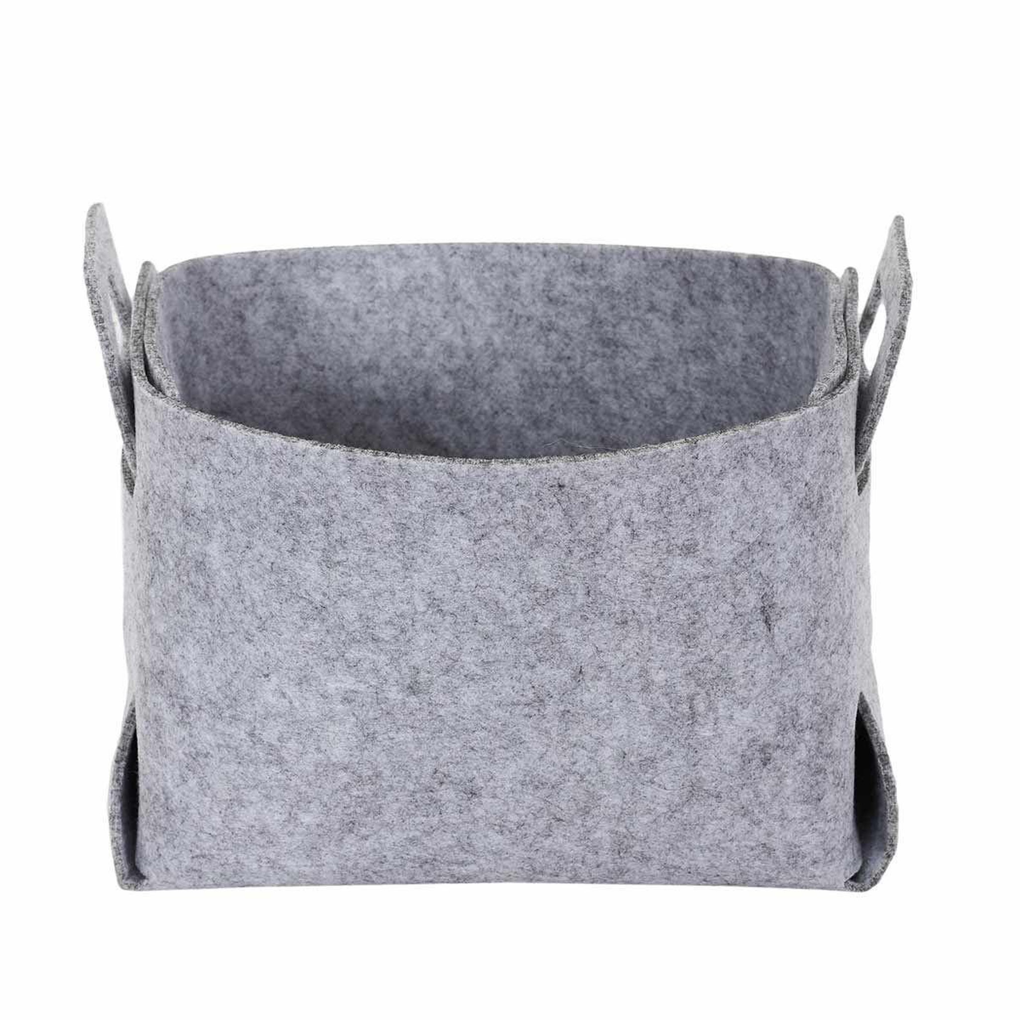 Voir la diapositive 1 : The Home Deco Factory Panier de rangement  feutre pliable  20cm gris