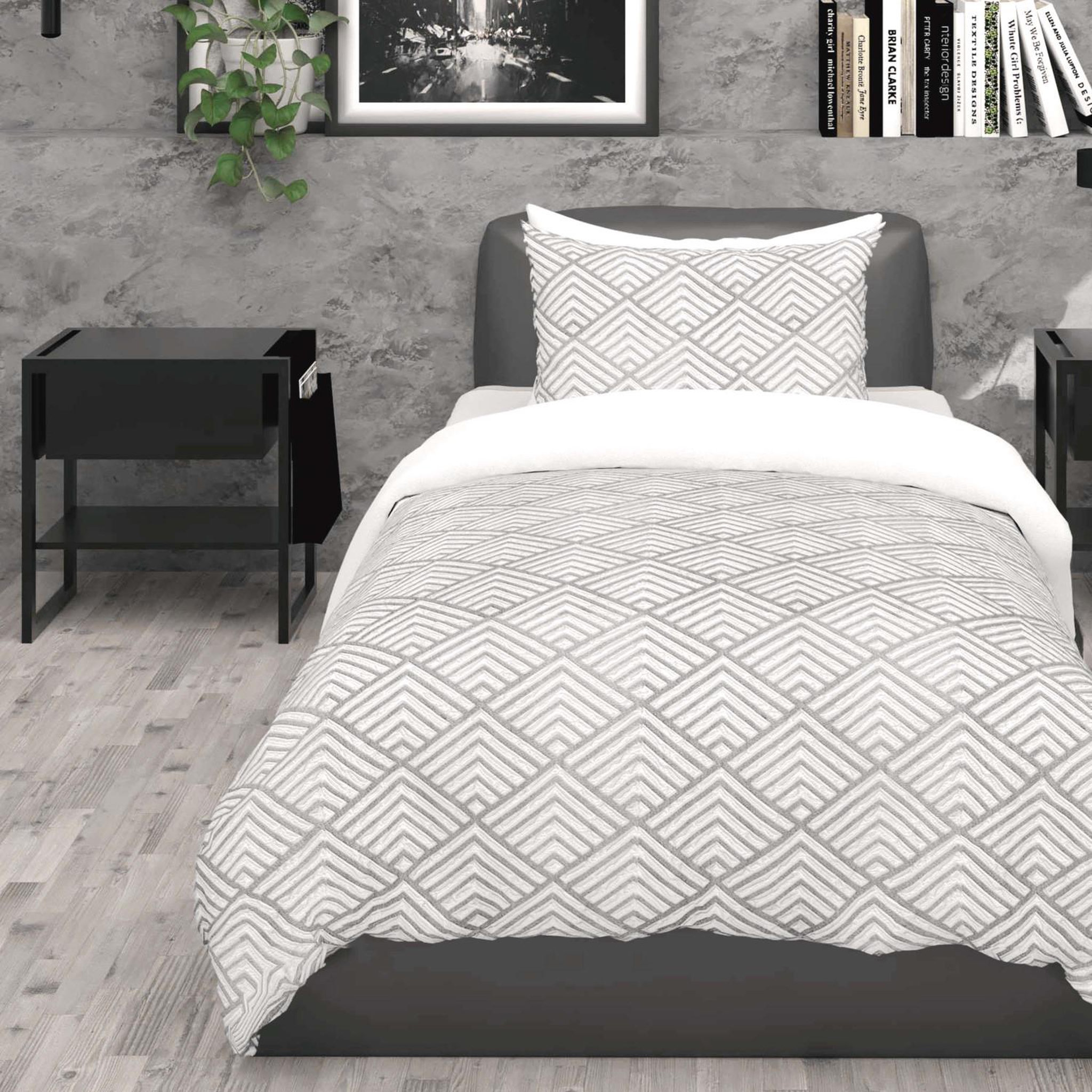 Voir la diapositive 1 : SOLEIL D'OCRE Parure housse de couette 3D microfibre LAYA, par Soleil d'Ocre