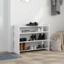 Voir la diapositive 3 : VIDAXL Etagere a chaussures blanc 80x25x62 cm bois d'ingenierie
