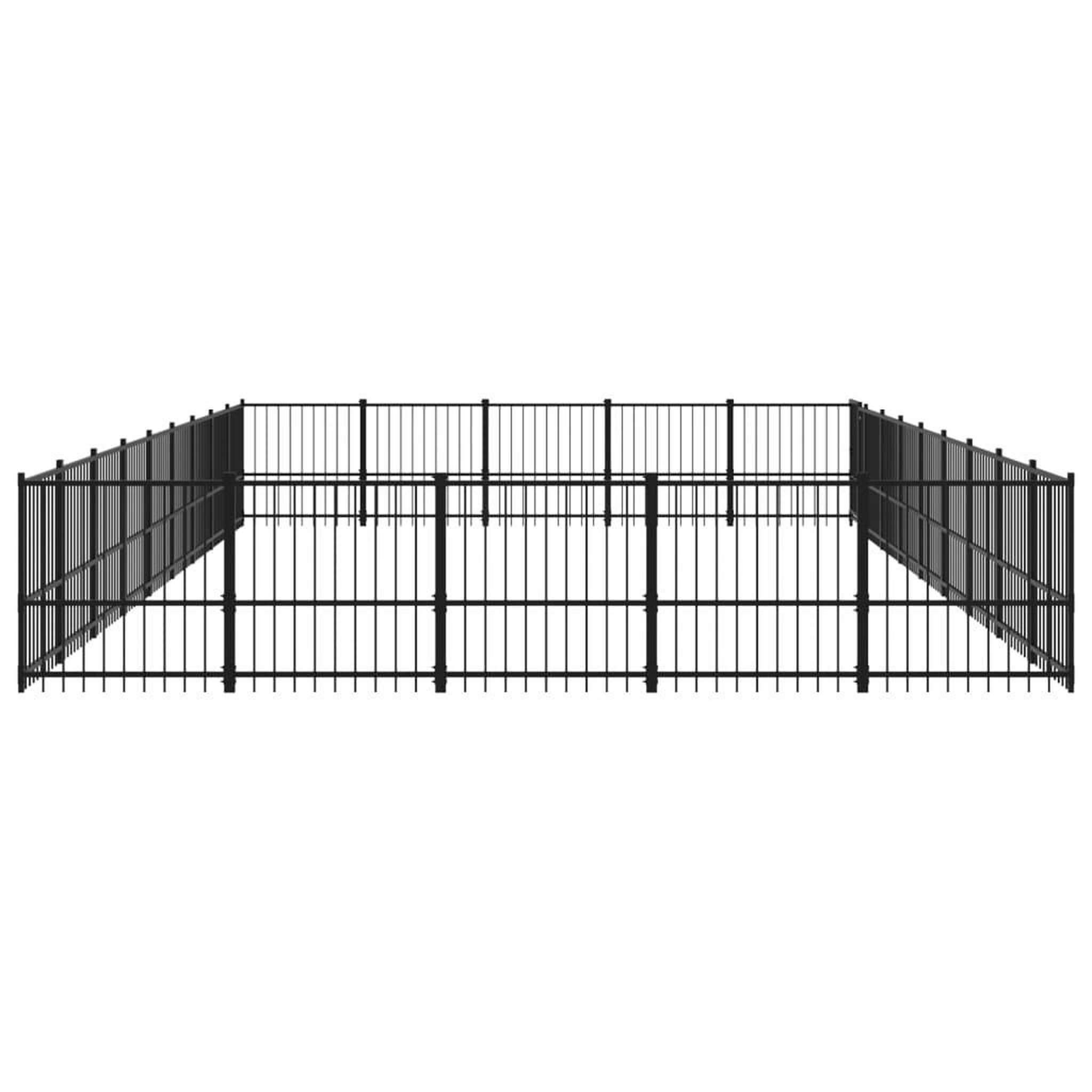 Voir la diapositive 4 : VIDAXL Chenil d'exterieur pour chiens Acier 42,34 m²