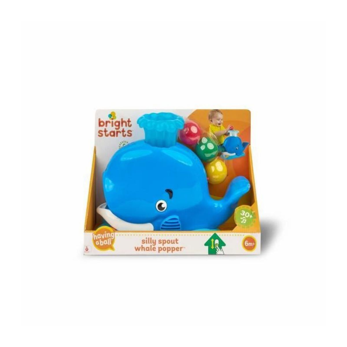 Bright Starts BRIGHT STARTS Jouet bébé et enfant, jets de balle, sons et lumieres, Baleine