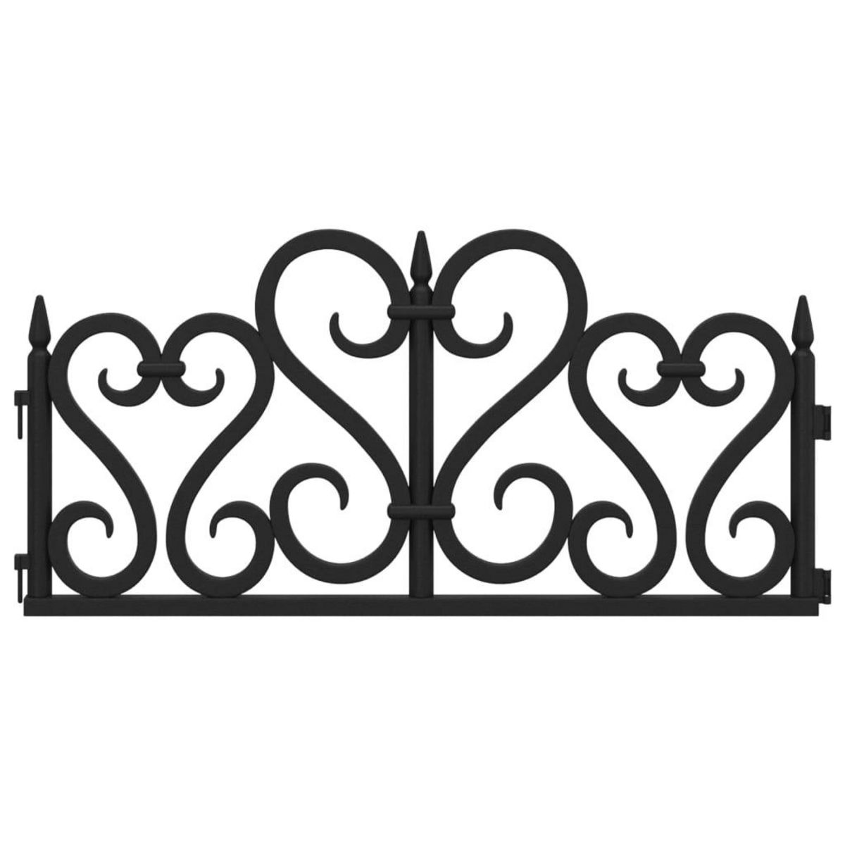 VIDAXL Bordures de pelouse 17 pcs Noir 10 m PP