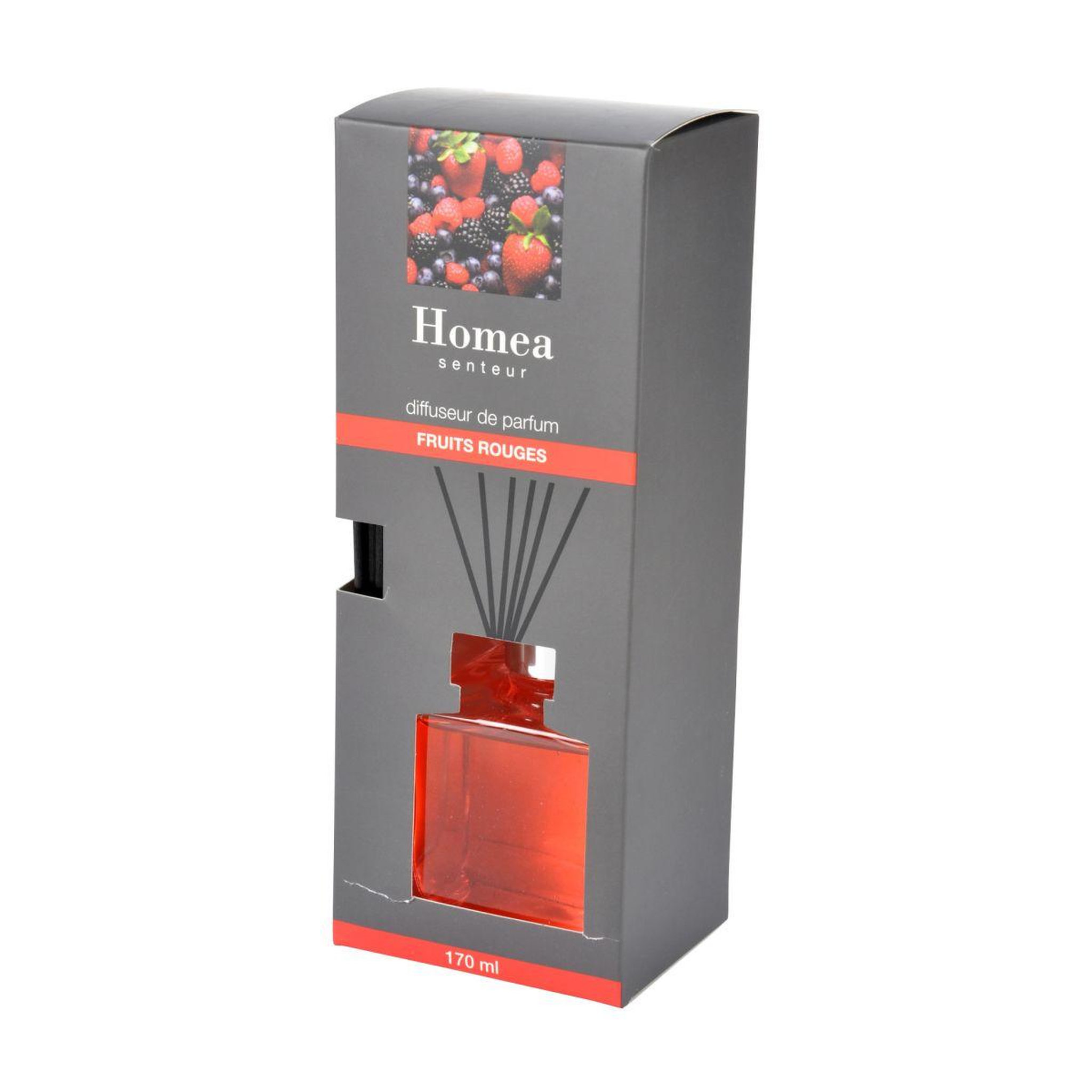 Voir la diapositive 2 : HOMEA Diffuseur de Parfum  Carré  170ml Fruits Rouges