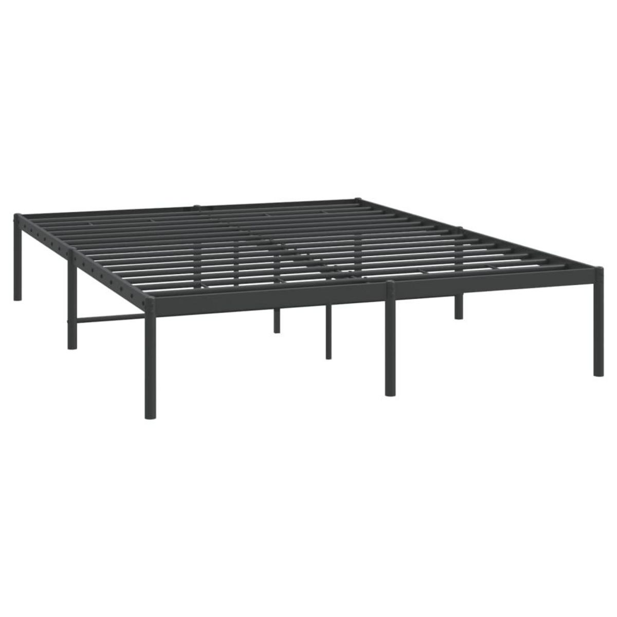 VIDAXL Cadre de lit metal sans matelas noir 140x200 cm