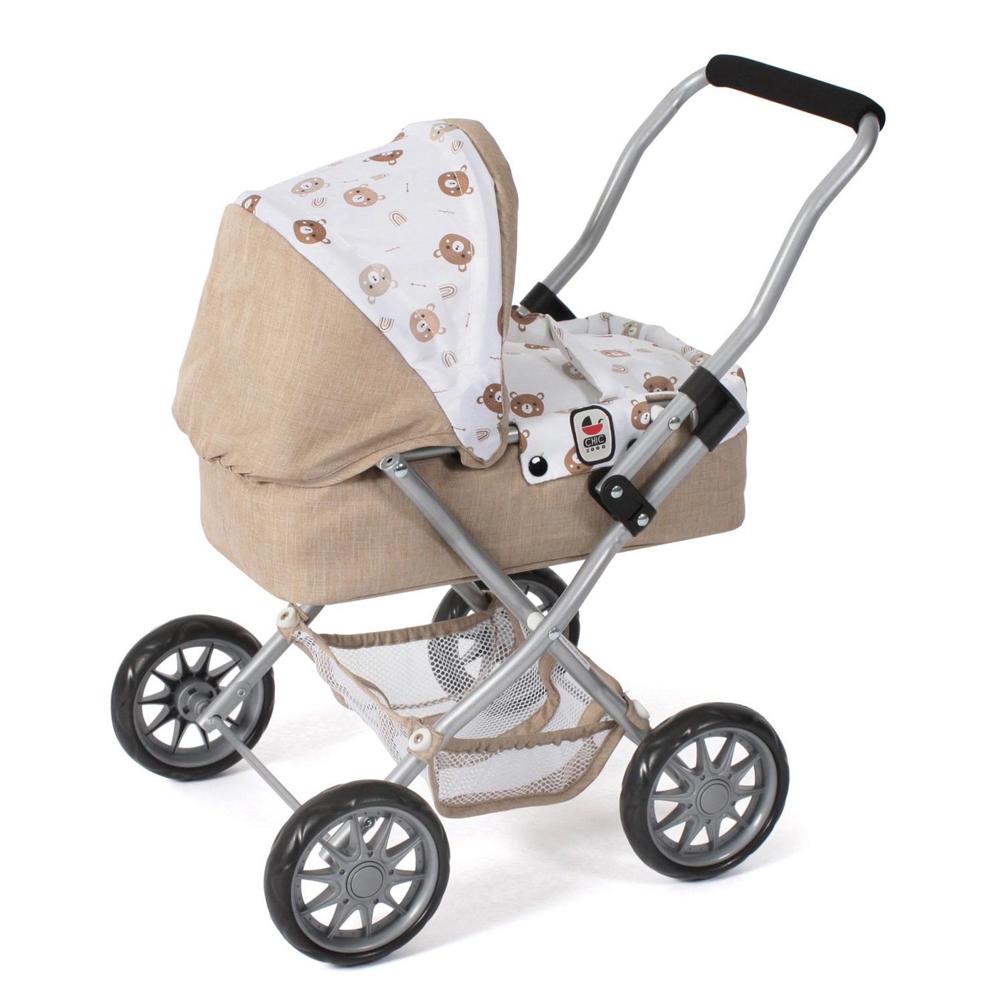Voir la diapositive 2 : BAYER CHIC 2000 Poussette pour poupée SMARTY Beige avec oursons